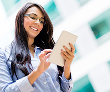 Female using smartphone