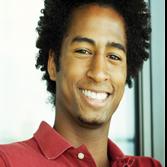 Man is smiling